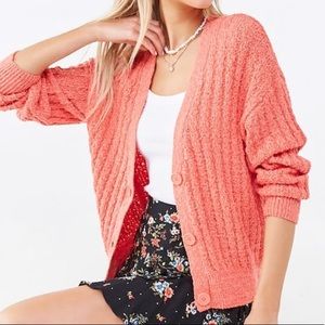 Peachy chunky knit cardigan